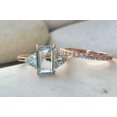 thumbnail image 3 of HeartsAndYou 2.7ct Natural Blue Aquamarine Engagement Ring Bridal Set 14k SOLID Rose Gold, 3 of 9