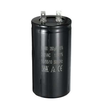 Uxcell CD60 Run Capacitor, 350uF 250VAC 50/60Hz CD60 Motor Starting Capacitor for Washing Machine, Air Compressor, Refrigerator, Black