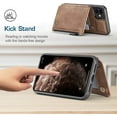 thumbnail image 3 of Case for iPhone SE 2022 5G/iPhone 7/iPhone 8/iPhone SE 2020, Vintage PU Leather Case RFID Blocking Zipper Wallet Cover Card Slots Magnetic Kickstand Shockproof case for iPhone SE3/SE2 - Brown, 3 of 16