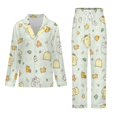 thumbnail image 3 of Pompompurin Women Pajamas Set Long Sleeve Sleepwear Button Down Nightwear Soft Pjs Set with Pockets, 3 of 7