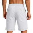 thumbnail image 3 of Resicozy Mens Flat Front Golf Shorts Casual Lightweight Solid Color Short with Pockets Stretch White S, 3 of 3