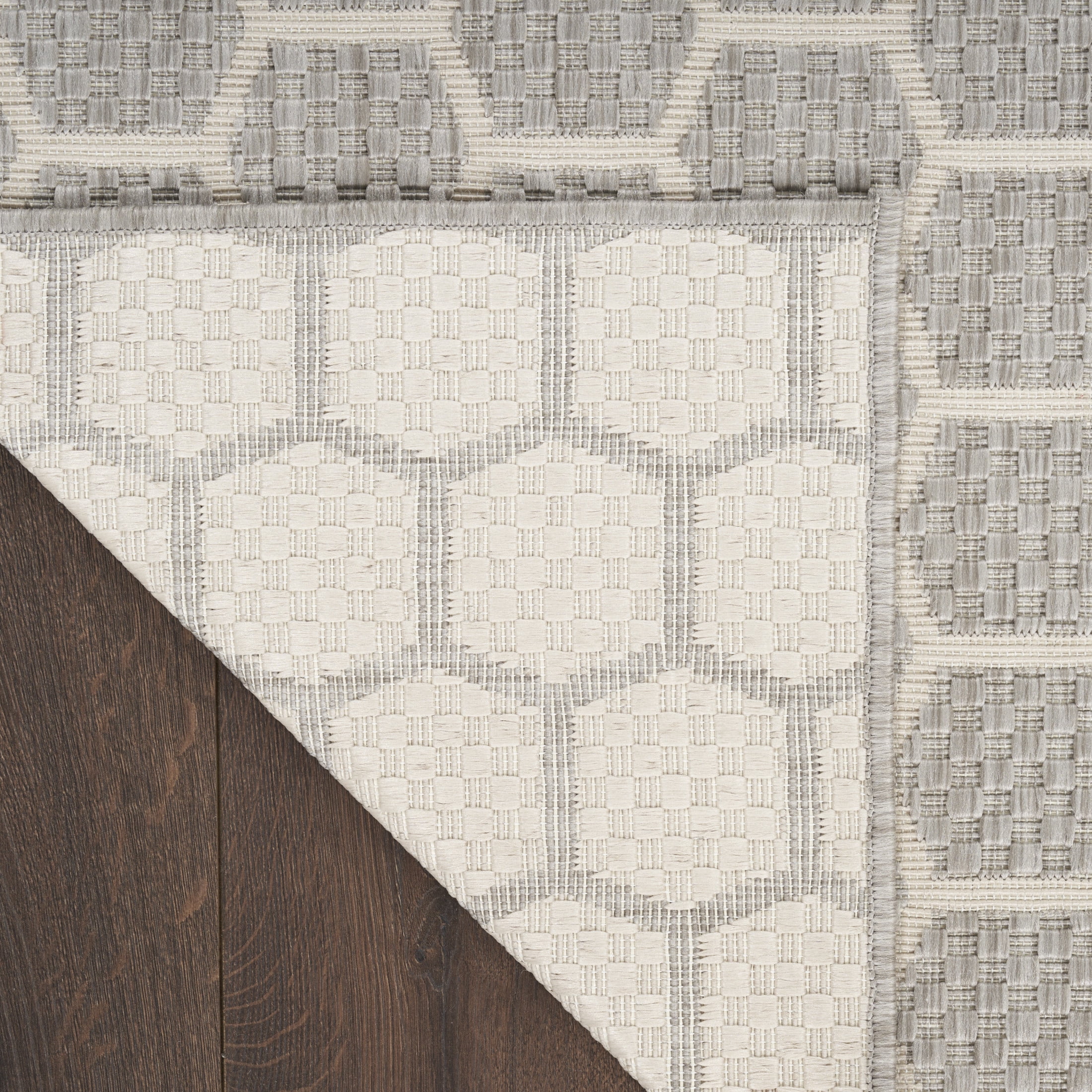 Nourison Twist Reversible 2' x 6' Grey Modern Rug