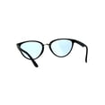 thumbnail image 4 of Womens Pimp Color Cat Eye Thin Horn Rim Plastic Sunglasses Blue, 4 of 4