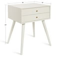 thumbnail image 2 of Kate and Laurel Finco Midcentury Modern Style Side Table with 2 Drawers, White Finish with Brass Hardware, 2 of 6