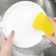thumbnail image 3 of REGALWOVEN Kitchen Non-Scratch Sponges, Dual Side Sponges for Washing Dishes, Pots and Pans, Cleaning Sponges for Kitchen, Household, Bathroom Yellow 6 Pcs, 3 of 6