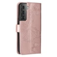 thumbnail image 5 of Feishell Compatible with Samsung Galaxy S22 (6.1 inch) Wallet Case with Wrist Strap,for Men Women,Butterfly Embossed PU Leather Flip Stand Card Slots Protective Phone Cover,Rosegold, 5 of 11