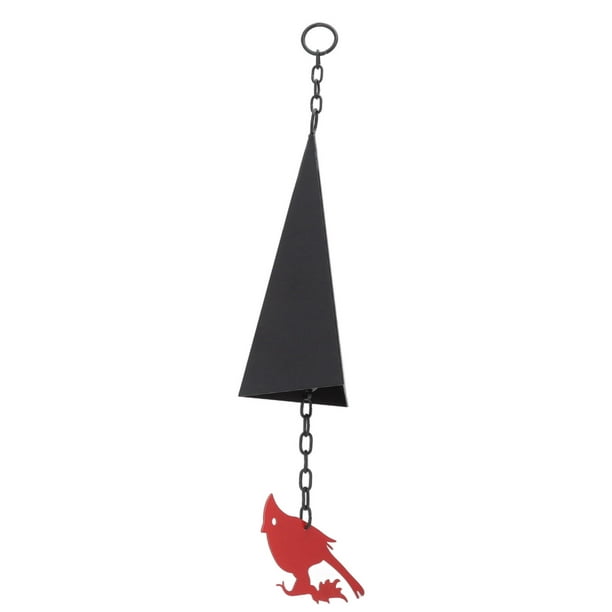 TICFOX Cloche à Vent Triangle en Fer avec Oiseau Rouge carillons éoliens du  Nord du Pays Décoration d'intérieur et d'extérieur pour Porte Porche