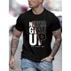 thumbnail image 1 of Camisetas de manga corta con estampado "Never Give Up" para hombre, cómodas y casuales, con cuello redondo elástico para actividades al aire libre., 1 of 6