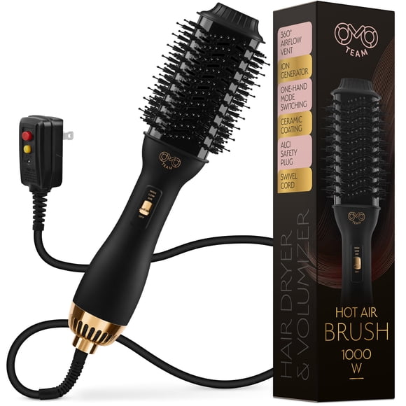 Cepillo secador de pelo Blowout OmoTeam Black Gold para mujer