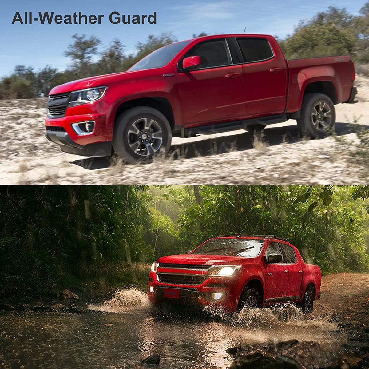 RVNI TPE Rubber for 2015-2022 Chevy Colorado/GMC Canyon Crew Cab Floor Mats Set, All-Weather Protection