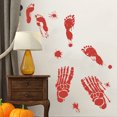thumbnail image 1 of Adhesivos de pared de Halloween con estampado de terror, huella sangrienta, esqueleto, 1 of 3