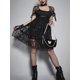 thumbnail image 3 of Vestido gótico oscuro de Lolita, estilo gótico Kwaii, con encaje transparente, lazo Harajuku, minivestido negro de corte A para mujer, ropa sexy sin espalda para chica electrónica., 3 of 5