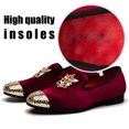 thumbnail image 4 of JITAI Men's Velvet Loafers Dress Wedding Party Prom Shoes for Men Red Size 12, 4 of 5