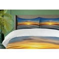 thumbnail image 4 of Ambesonne Ocean Duvet Cover Set, Pacific California Sunset, 2-Calking, Orange Blue, 4 of 7