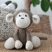 Hoooked Amigurumi DIY Kit W/Eco Barbante Yarn-Monkey Mace - Taupe