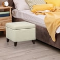 thumbnail image 4 of Homebeez Square Fabric Storage Ottoman Foot Rest Stool Coffee Table Toy Chest,Beige, 4 of 4
