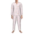 thumbnail image 3 of Naloa Rainboe And Rabbit Men’s Pajamas Set - Long Sleeve Button Down Sleep Shirt and Pajama Bottoms Sleepwear Set-Large, 3 of 7