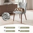 thumbnail image 5 of EOP Modern Upholstered Fabric Dining Chairs Set of 6, Mid-Century Dining Side Chairs with Solid Wood Legs & Wingback, Armless Dining Room Chairs for Dining Kitchen Living Room, Jacquard, 5 of 10