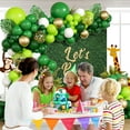 thumbnail image 5 of 151pcs Jungle Safari Balloon Garland Arch Kit with Dark Green Lime Green White Metallic Gold Confetti Balloons Leaves for Jungle Safari Dinosaur Birthday Baby Shower Party Decorations, 5 of 7