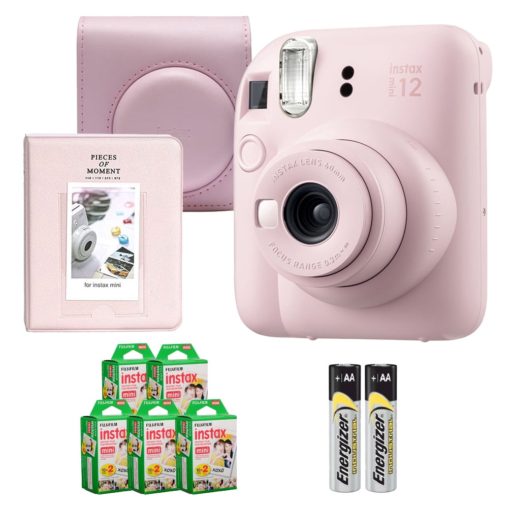 Fujifilm Instax Mini 12 Camera (Blossom Pink) + Case + Instax Mini