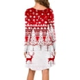 thumbnail image 4 of Wangmeiwg Christmas Dresses for Women Women Autumn Winter Casual Fashion Christmas Print Round Neck Long Sleeve Elegant Party Dress S White, 4 of 5