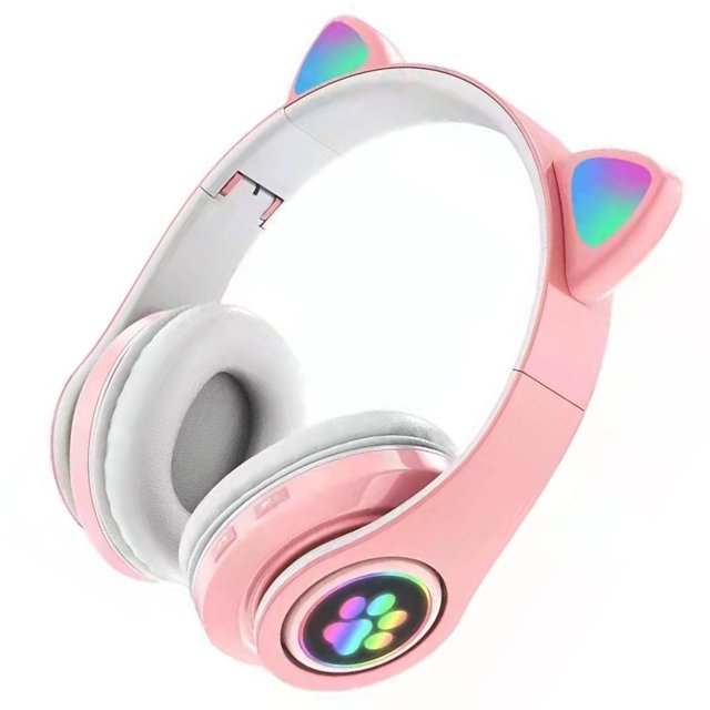 Auriculares inalámbricos Seitruly con orejas de gato y luz de Flash Type3 NO3