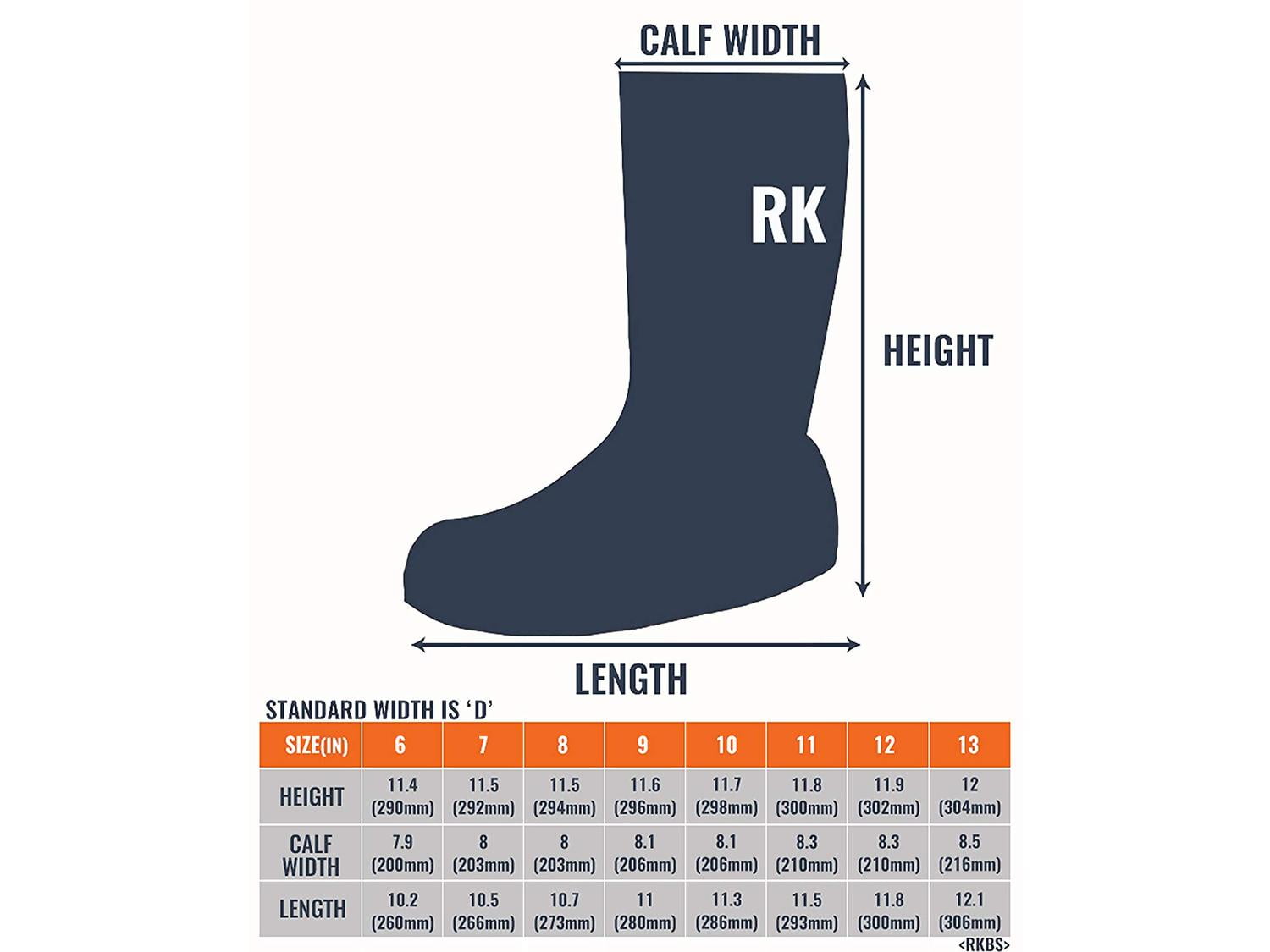 RK Mens Waterproof Rubber Sole Rain Boots