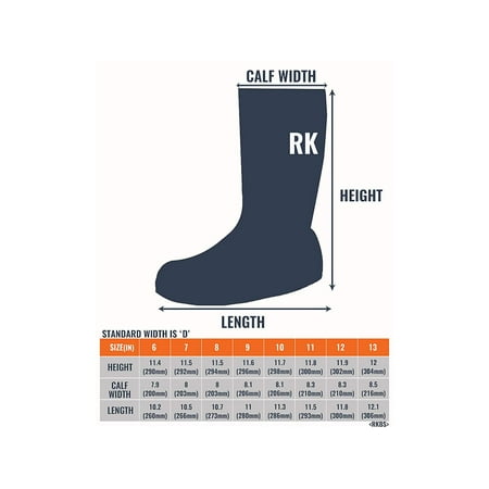 

RK Mens Waterproof Rubber Sole Rain Boots Black Size 9.0