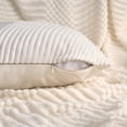 thumbnail image 3 of REGALWOVEN Corduroy Throw Pillow Covers Set of 2 Solid Stripe Decorative Cushion Cases for Sofa Couch Bedroom Home Decor Beige 18" x 18", 3 of 6