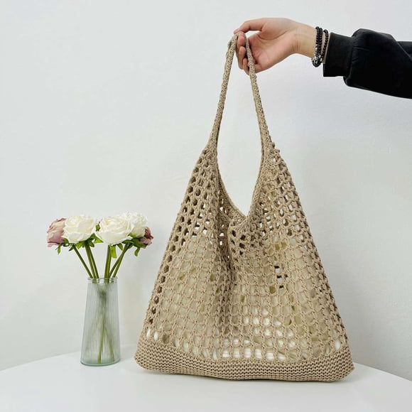 Crochet bags for women, beach tote bags, aesthetic summer tote bags, hippie shoulder bag, knit bag