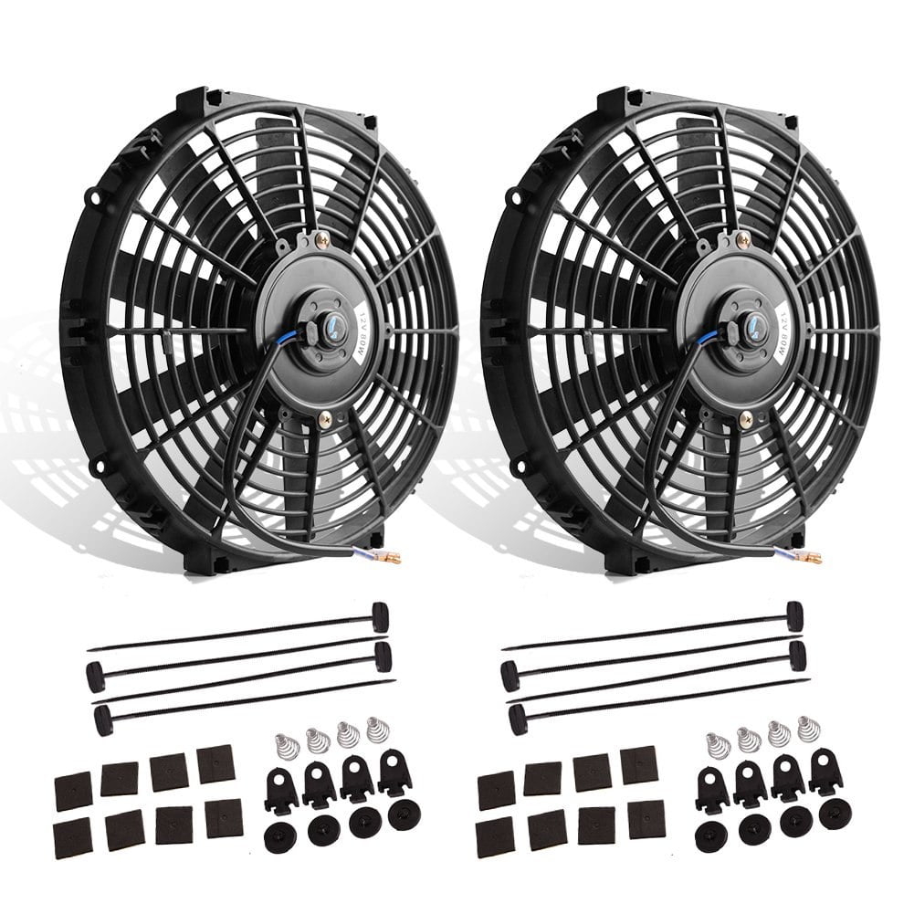 Fan Mounting Kit 12, Red LTI Universal High Performance S Blade Pull//Push 12V Slim Electric Cooling Radiator Fan