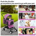 thumbnail image 6 of Dkeli 4 Wheels Dog Stroller Folding Pet Stroller Cat Stroller for Medium Dogs with Detachable Carrier, Purple, 6 of 8