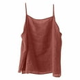 thumbnail image 4 of YOZGXEG Tank Tops For Women Women Cotton Linen Spaghetti Strap Loose Fit Sleeveless Summer Casual Camisole Tank Top Red M-3Xl, 4 of 4