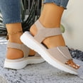 thumbnail image 6 of WMTBSRSW Womens Wedge Platform Sandals Espadrille Heels Round Open Toe Buckle Ankle Strap Summer Shoes, 6 of 9