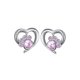 thumbnail image 2 of Pendientes de diamantes de imitación Qarigey para mujer diseño simple color rosa, 2 of 6