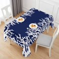 thumbnail image 6 of Coastal Coral Table Cloth Waterproof Tablecloths, Navy Blue Ocean Marine Nautical Beach Tablecloth Dining Table Cover for Kitchen Party Tabletop Outdoor, Rectangle Tablecloth 60x120 Inch, 6 of 9
