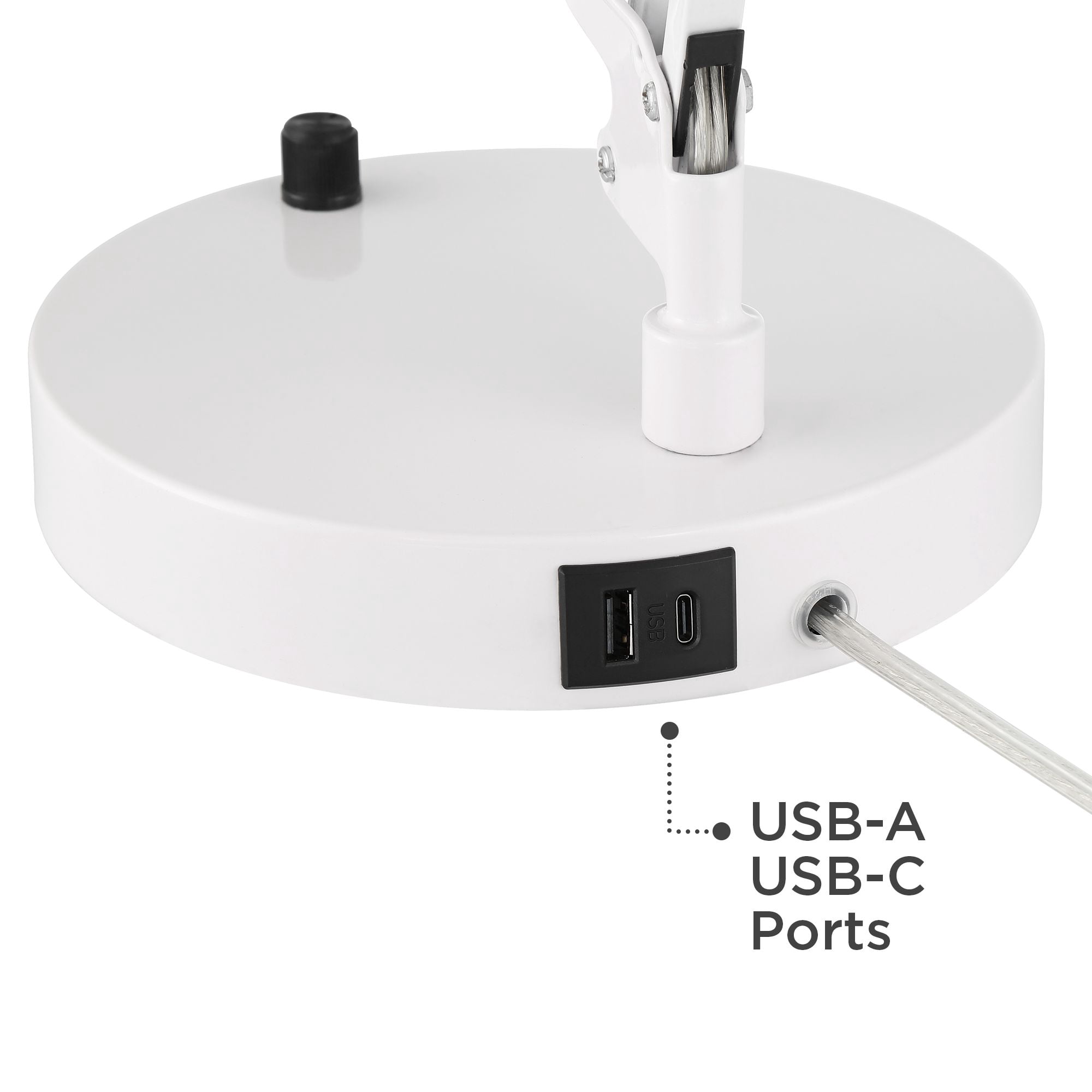 360 Lighting Shoup 33 1/2" Tall Large Modern Desk Lamp USB Port Architect Adjustable Height White Finish Metal Single Charging