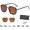 Frosted Tea, variant on Zen Zest Sunglasses, Polarized Sunglasses for Men Women, Vintage Fashion Double Bridge Metal Uv400 Protection Shades