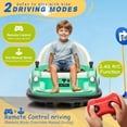 thumbnail image 4 of 12V Electric Ride On Bumper Car for Toddlers, 360 Degree Spin Ride-On Toy with Parent Remote, Dual Joysticks, LED Lights, Music and Safety Belt, Blue-Green, 4 of 8