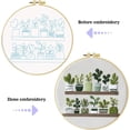 thumbnail image 4 of Full Range Embroidery Kit for Adult, Green Plant Pattern Embroidery Kit for Beginners Include Embroidery Cloth Hoops Threads for Craft Lover Hand Stitch with Embroidery Skill Techniques,Home Decor, 4 of 7