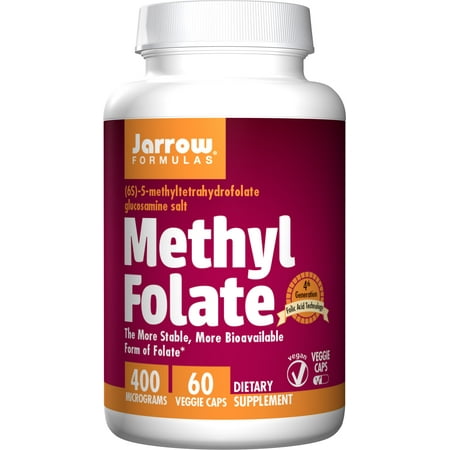 Jarrow Formulas Methyl Folate 5-MTHF, Supports Brain, Memory, Cardiovascular Health, 400 Mcg, 60 Caps