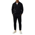 thumbnail image 2 of LYSMORA 2026 Men's Waffle Knit Zip Jacket Cuffed Pants Tracksuit, Stand Collar Loose Fit Casual Daily Outfit Set, 2 of 6