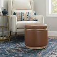 thumbnail image 5 of Linon Blanche Storage Ottoman Caramel Pu, 5 of 7