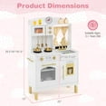 thumbnail image 3 of Costway Play Kitchen with 3 Adjustable Heights, Microwave, Stoves, Sink, Oven, Ice Maker White, 3 of 10
