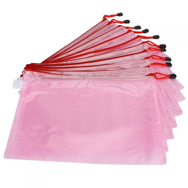 Mesh Transparent Zipper Pouch, Document Bag, Storage Bags, PVC Maps Double Layer For Documents