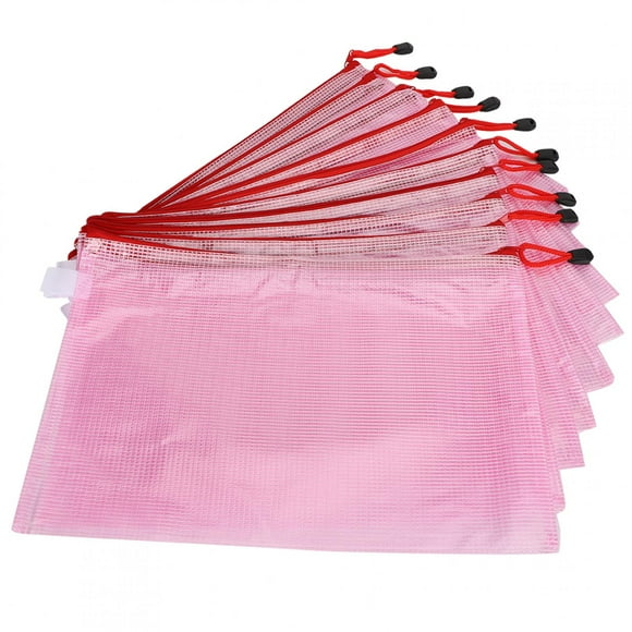 Pochette à Fermeture Éclair en PVC, Sac pour Documents, Sacs de Rangement, Cartes pour Documents Bleu Pâle, Rose Pâle