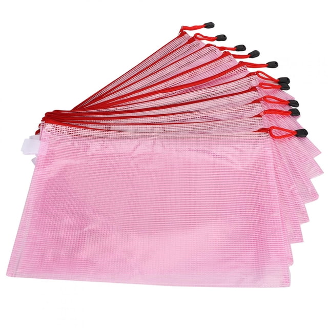Pochette à Fermeture Éclair en PVC, Sac pour Documents, Sacs de Rangement, Cartes pour Documents Bleu Pâle, Rose Pâle
