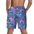 thumbnail image 4 of Goofa Colorful Mushrooms Printed Men's Swim Trunks Board Shorts Quick Dry Mens Swimming Trunks with Compression Liner,Breathable Fit Hawaii Beach Shorts-Small, 4 of 9