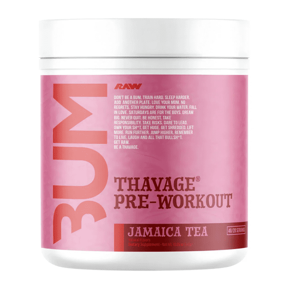 PRE ENTRENO RAW NUTRITION CBUM THAVAGE SABIR JAMAICA TEA 40 SERVICIOS