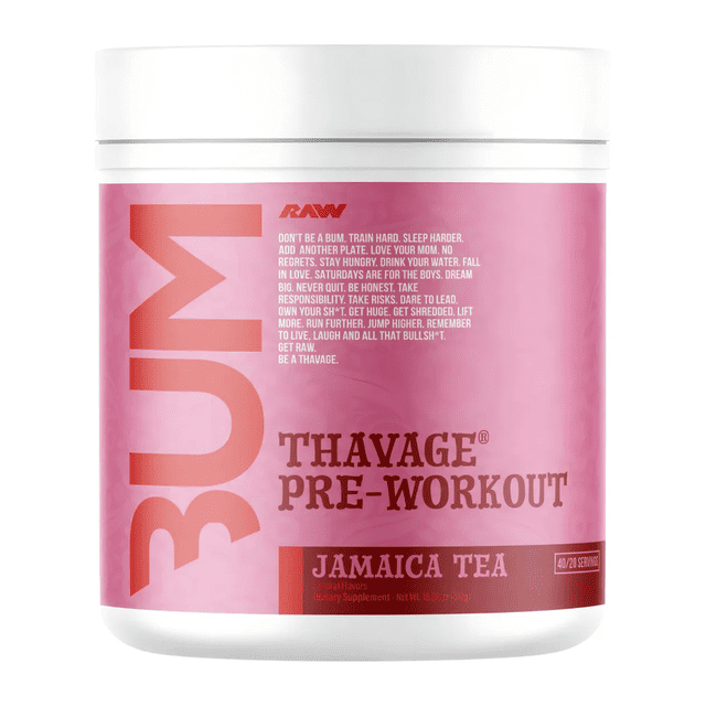 PRE ENTRENO RAW NUTRITION CBUM THAVAGE SABIR JAMAICA TEA 40 SERVICIOS